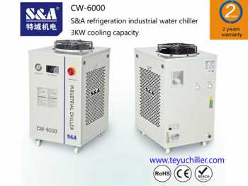 S&amp;A CNC router chiller with water filter installed and r410a refrigerant loaded