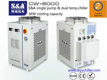 S&amp;A chiller CW-6200 with single pump &amp; dual temperature for fiber laser cooling